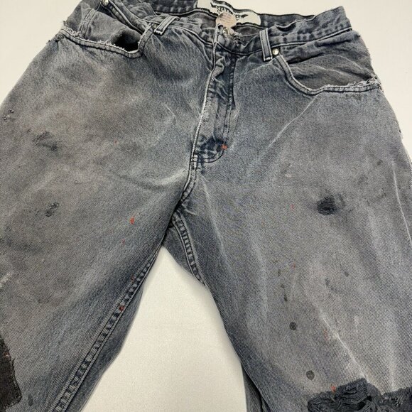 Vintage Anchor Blue Baggy Jeans Mens 32x43 Distressed Patchwork Y2K Skate - Picture 7 of 16